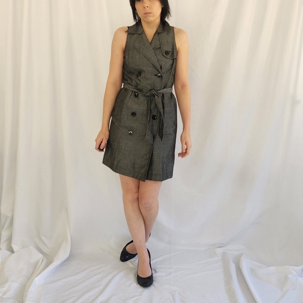 Ann Taylor Gray Trench Style Dress